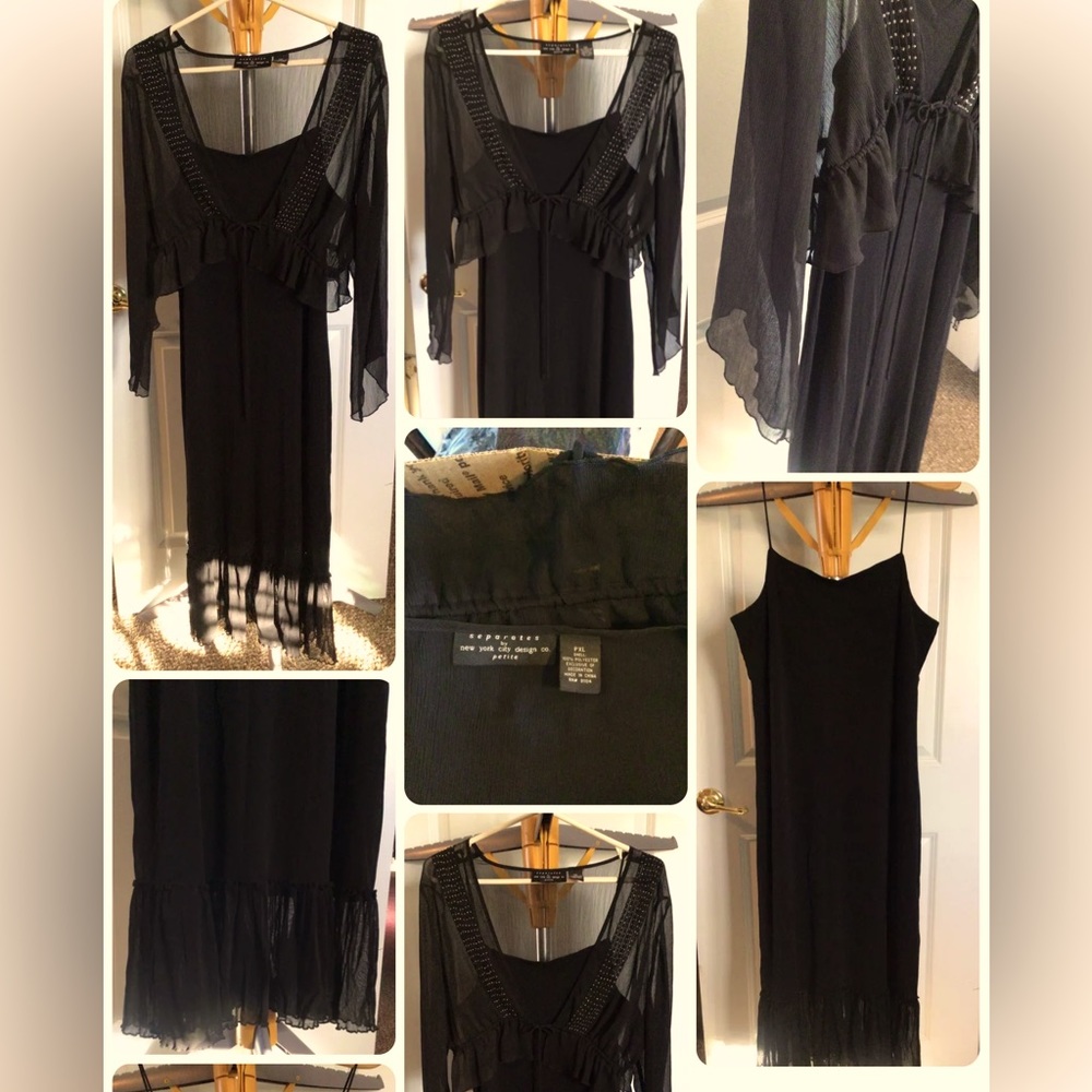 New York City Design co. Little black dress with light jacket.